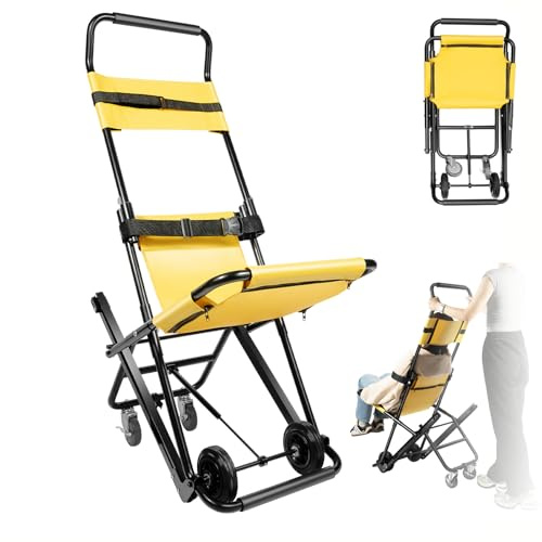 TouSuaRSi Treppenlift Rollstuhl Faltbar Leicht 159kg Tragfähigkeit Seniorenmobil Treppensteiger Wheelchair Zusammenklappbarer Treppenlift für Brandeinsätzen, in Krankenwagen, Krankenhäusern, Sportstät