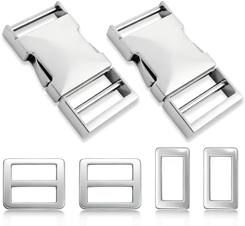 TIANLIN 2 Stück Metall-Steckschnalle 15/20/25/32/38/47 mm Schwarz | Zinklegierung, Rostfrei & Stabil. Klickverschluss für Taschen, Rucksäcke, Umhängetaschen, Gürtel & Hundeleinen