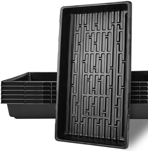 Zilams 6 Pezzi Vassoi Semina Plastica Senza Fori di Drenaggio Rettangolari Semenzaio Germinazione Vassoio Plastica per Piantine Serra Giardino (55x29x6cm)