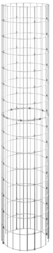 Xhnifbn Colonne gabion ronde en acier galvanisé - 30 x 150 cm - Argenté - Clôture de jardin - Avec mailles de 10 x 5 cm - Élément d'extérieur robuste pour jardin, terrasse et bordure de parterre