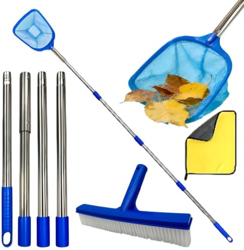 Filet De Piscine Ajustable, Écope À Mailles Fines, Kit D’Entretien Extér | Outil Polyvalent Pour Spa, Jardin, Lac, Maison, Hôtel, Camping, Élimine Débris Et Feuilles, Favorise Eau Et Propre