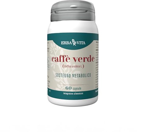 ERBA VITA Integratore Alimentare di Caffè verde - 60 Capsule - Utile al metabolismo e al contrastoi dei radicali liberi