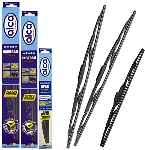 Sportage AU2418H12ARC - Escobillas universales para limpiaparabrisas delanteros y traseros (24 pulgadas, 18 y 30 cm)