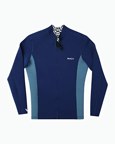 RVCA Men Ancell Front Zip Neoprene Wetsuit Jacket Blue Small