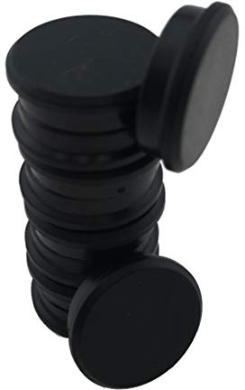 RIKAMA Lot de 50 aimants ronds, 24 mm de diamètre, pour tableaux blancs et magnétiques, réfrigérateurs, armoires et autres surfaces en métal, force d’adhérence jusqu'à 10 pages A4 (noirs)