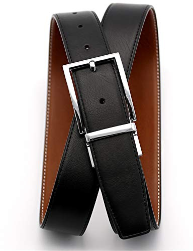 JIER Breiter Herrengürtel Herren Gurtband Leder Gürtel Jeansgürtel Ledergürtel Belt Gurtband Anzugsgürtel für Männer Jeans Anzug mit Schnalle (Schwarz,125cm)