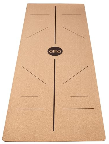 atha® CORK Align 4.2 mm | Premium Yogamatte aus Kork und Naturkautschuk | Rutschfest | Umweltfreundlich | Grösse XL | Robust & Langlebig | Körperausrichtungssystem atha Align®