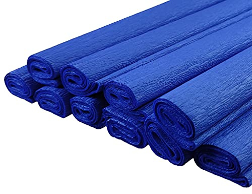 Netuno 10 Rollen Krepppapier Dunkelblau 200 x 50 cm Krepp Papier Dekoration | Basteln Floristenkrepp Bastelkrepp Bastelpapier Gärtnerkrepp crepe paper Papierrollen Schultüte Hochzeit Geburtstag