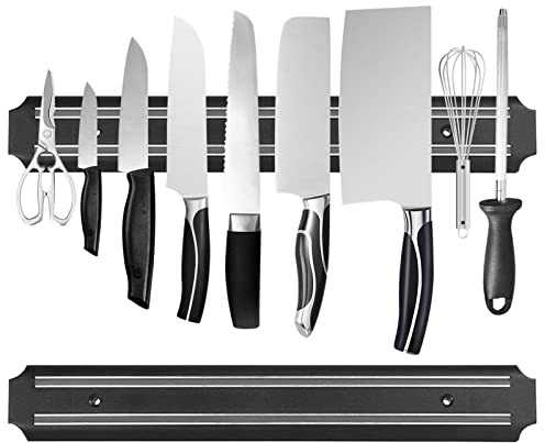 Magnetische Messerstreifen (38,1 cm x 2er-Set), magnetischer Messer-Aufbewahrungsstreifen, Messerhalter, Messerleiste, Küchenutensilienhalter, Werkzeughalter, Mehrzweck-Magnet-Messerregal