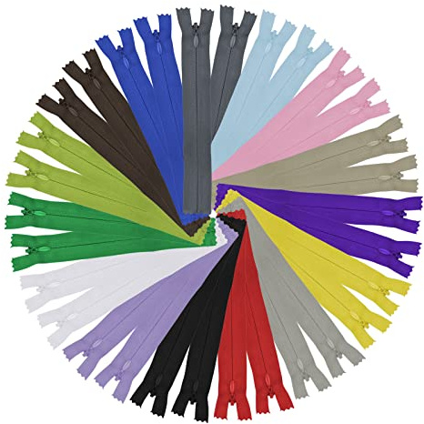 DOITEM 30 pz 15 cm Invisibile Multicolore Bobina di Nylon Cerniere per Cucito e Artigianato 15 Colori