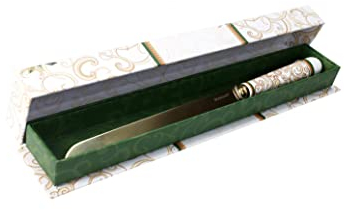 BRANDANI Cuchillo Pastelero para Tarta, Hilo de Oro Champán Inoxidable con Mango