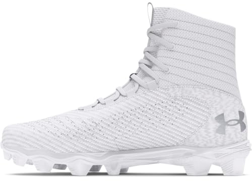 Under Armour - - Boys' Highlight 2 Rm Jr. Football Boots, 100 white metallic silver metallic silver, 5.5 Big Kid