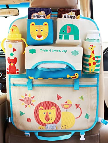 IXITON 1Stück Cartoon Rücksitz Auto-Aufbewahrungs-Organizer,Niedliche Kinder Autositz zurück Organizer Hanging Auto Organizador Taschen Tasche Reisen Interieur Zubehör (Löwe)