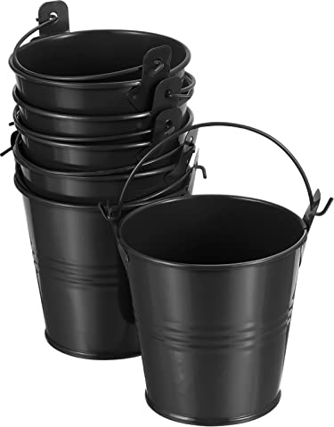 PATIKIL 3x3 Pequeño Metal Cubo, 6 Paquete Colorido Cubos Lindo Caramelo Pequeño Decorativo Cubos con Manijas para Artesanías Fiesta Recuerdos, Negro