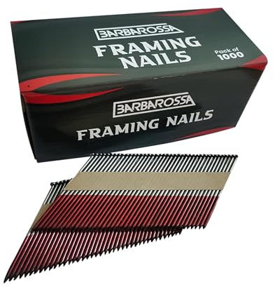 Barbarossa 1st Fix (51mm - 90mm) Galvanised collated framing Nails for Cordless nailers (90mm Bright)
