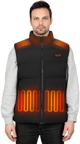 cinlinso Heated Vest for Men and Women, Electric Heated Body Warmer, Washable Heated Jacket with 3 Heating Levels, Winter Thermal Gilet Vest for Outdoor Camping Hiking(Battery not Included)