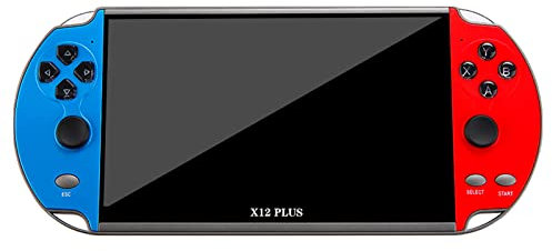 mingqian X12 Plus Console de Jeu vidéo 7 Pouces intégrée 1000 Jeux 16 Go Contrôleur de Jeu à Double Manette de Poche Spupport Sortie AV Carte TF Musique E-Book