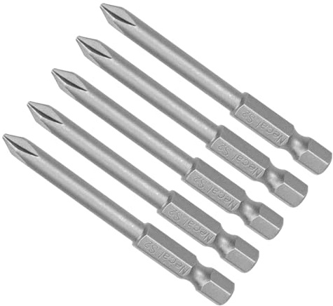 CoCud 5-Pezzi Croce Croce Avvitatore PH1 65mm Lungo 1/4 Esagonale Gambo | S2 magnetici, per Potenza Impatto Guida, Punte