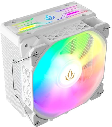 Forgeon Disipador CPU Solarian Cooler 120mm ARGB Blanco, Refrigeración por Aire con 4 Heatpipes, Ventilador Silencioso, Compatible Intel AMD, Diseño Gaming