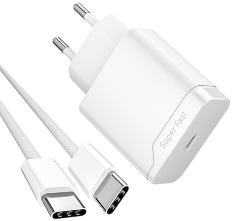 Newding Cargador 25W Rápido Compatible con Samsung A56 S25, USB C Cable | Adaptador de Móvil Super Fast Charger Compatible con Samsung Galaxy A56 5G A55 A36 A35 A54 A34 A17 A16 A26 S25 S24 S23 S22