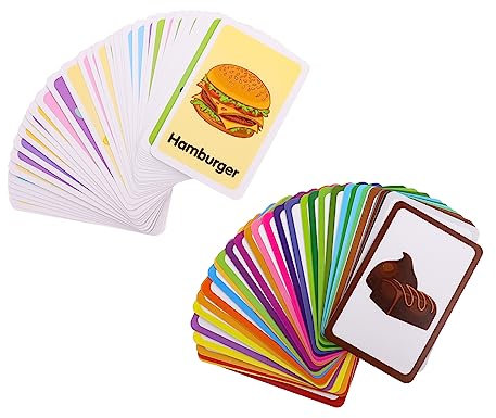 Gogogmee 2 Sätze Früherziehungskarten Cartoon Lernspielzeug Kinderzubehör Kinderversorgung Cartoon Karten Cartoon Kinderspielzeug Tragbares Kinderspielzeug Beschichtetes
