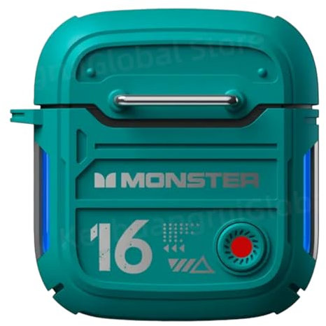 Monster - Auriculares inalámbricos, Bluetooth 5.3, calidad de sonido Hi-Fi, control táctil, diseño ergonómico in-ear (verde)