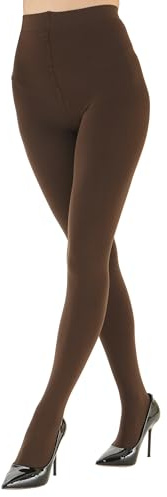 EVERSWE Women's Super Opaque Microfiber Tights 120D (Brown,L/XL)