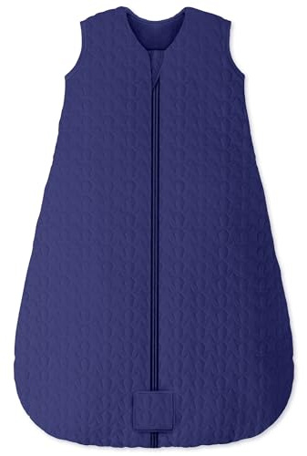 Unnivoll Schlafsack Baby Winter 2,5 Tog Baby Schlafsack 0-6 Monate Baumwolle Babyschlafsack Neugeborene Winterschlafsack Baby Warm und Weich 67 cm für Jungen Mädchen Marine Blau