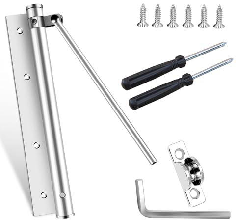 Molla Chiudiporta Automatico, Chiudiporta a Molla Regolabile Automatico, Chiudiporta Automatico Leggero, Chiudiporta in Acciaio Inossidabile, Regolabile Chiudiporta per Impieghi Leggeri