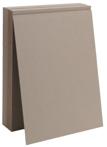 FINGERINSPIRE 24Pcs Book Board 80PT 2mm Light Grey Binders Boards Thick Binders Board Chipboard Rectangle Kraft Papers Chip Boards Sheets Bookbinding Supply for Book Binding Materials Cover(286x210mm)