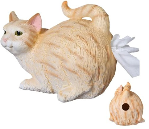 Taschentuchhalter für Katzen – Taschentuchbox | Seidenpapierspender | Katzen-Hintern-Taschentuchspender aus Kunstharz, Katzen-Taschentuchhalter, skurrile Taschentuchbox Taschentuchbox in Katzenform