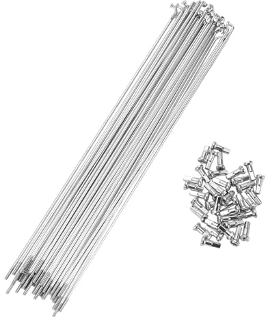 A ABSOPRO Raggi per Mountain Bike 14G 36 Pezzi 230mm | Acciaio Al Carbonio, Lunghezza 230mm, Diametro Testa Gomito 4mm, Diametro Filettatura M2x0.45, Diametro Albero 2mm