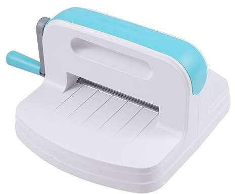 Dioche Máquina de Estampado, Troqueladora Azul Blanca Manualidades Maquina Máquina Troqueladora con 5 Placas Base Juego de Máquina de Estampado con Manivela Manual de Bricolaje