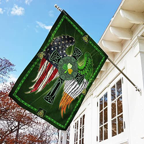 Weihnachtsfahne Flaggen-Irisch-Amerikanisch Weihnachten Banner Vintage Hof Fahne Premium Haushofflagge 30X45cm Für Outdoor, Urlaub, Farmhouse