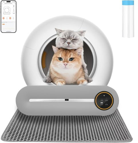 Cassetta per Lettiera per Gatti Autopulente Automatica Lettiera Gatto Chiusa Antiodore Elettrica,Toilette Gatti Intelligente,Controllo App/con Tappetino Lettiera Gatto,per Pulizia Gatto