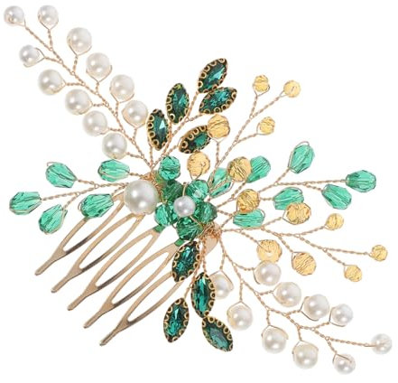 DRESSOOS Modischer Haarkamm Für Die Hochzeit Grün Dekoratives Haar-accessoire Für Die Hochzeitsfeier