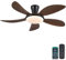 Surtime 8907-Brown-48 Ceiling Light 122cm Flachbau-Deckenventilatoren mit Licht und Fernbedienung/APP