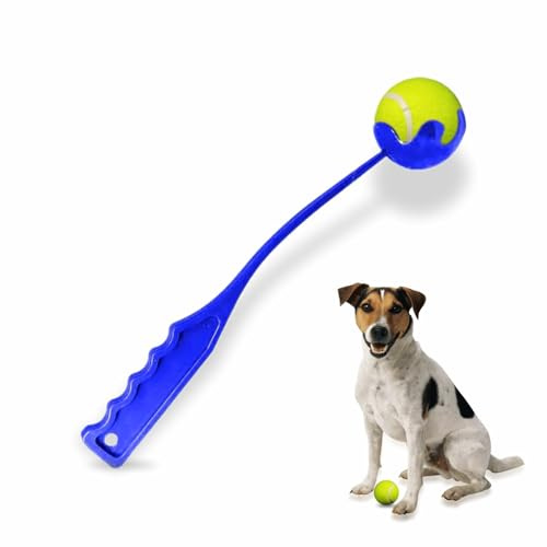 ALYAR Dog Ball Launcher Dog Ball Thrower Thrower Launcher Dogs Toy with Tennis Puppy Pet Exercise Durable High Bounce Fetch Game Training Blue Colour 35 Cm(1 Count)