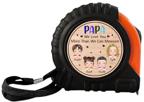 Mètre ruban à mesurer pour papa, anniversaire, Saint-Valentin pour papa, cadeau pour papa, cadeau pour papa, beau-père, ruban à mesurer gravé (style 8)