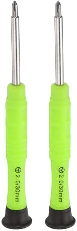sourcing map 2pcs 2mm Y-Type Mini Screwdriver 3mm Y Style Head 87mm Length for Small Appliances Repairs, Yellow Green