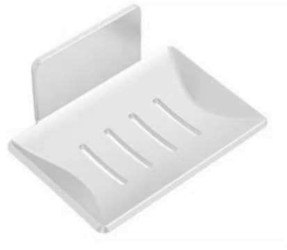 Seifenschale ohne Bohren, Wandmontage, Abflussseifenbox für Seifenhalter (weiß)