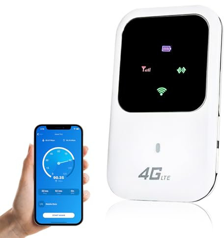 SGZIOO Ryoko Pro tragbarer WLAN-Hotspot, 4G tragbarer WLAN-Reserouter, mobiler WLAN-Router mit SIM-Kartensteckplatz, 150 Mbit/s Instant-Internet bis zu 10 Benutzer, mobiler Hotspot für Reiseparty