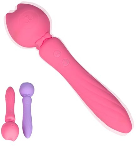 LZYLWC Magic Wand Dildo Vibrator Groß mit 10 Vibrationsmodi, Sextoysets für Damen Klitoris Vibration für Frauen, Doppelkopf Massagestäbe Erotik Sexspielzeug für Paare zu Zweit(Lila)