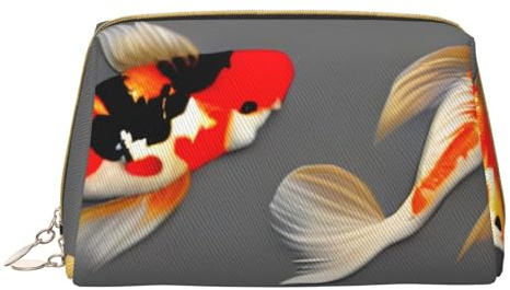 HGFVY Bolsa de aseo tradicional de carpas koi con lunares, organizador de maquillaje fácil de transportar para brochas de maquillaje, pintalabios, Blanco, Talla única