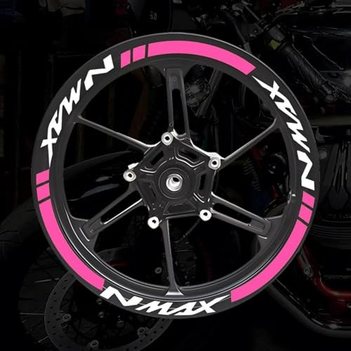 YOUZKA Stickers Pegatina para Rueda de Motocicleta, Pegatina de Raya para llanta de Carreras, Accesorios de decoración para Motocicleta Y&amaha NMAX N MAX n-MAX 155 125(Color9)