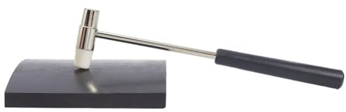 CABODYALS Juego de Herramientas para Hacer Joyas de Doble Cara, Negro, con Martillo de Goma de Acero Y Amortiguador de Goma Cuadrado, Almohadilla de Aislamiento Acústico para Joyería Hecha A Mano, Man