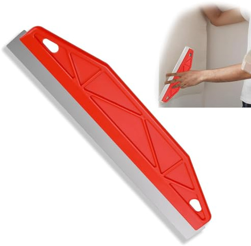 Garegce Paint Trim Guard, 12 Inch Paint Shield, Stainless Steel Edge Painting Tools for Skirting Board, Wallpaper Scraper and Paint Edger Tool, Cutting in Tools for Painting and Decorating Tool - Red