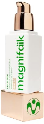 Magnifaïk - Embellisseur de Teint SPF 30 - Protection UVA/UVB - Effet glowy naturel - Texture fluide légère, non couvrante - 30 ml - C'est la base !