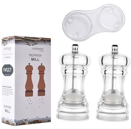 Acrylic Clear Mill Grinding Bottle for Sea Salts Manual Black Peppers Mill Hand Operated Spices Grinder Seasoning Bottle