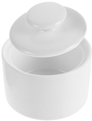 STOBAZA Azucarero de Cerámica Blanco con Tapa Hermética Diseño Vintage Compacto para Azúcar Encimeras y Cocinas para Café y Decoración Retro